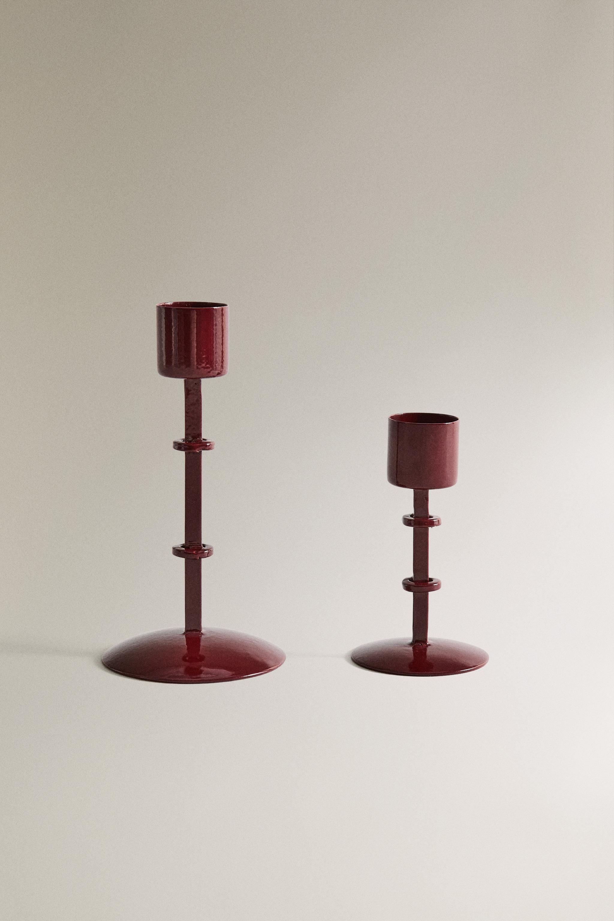 TALL METAL CHRISTMAS CANDLESTICK